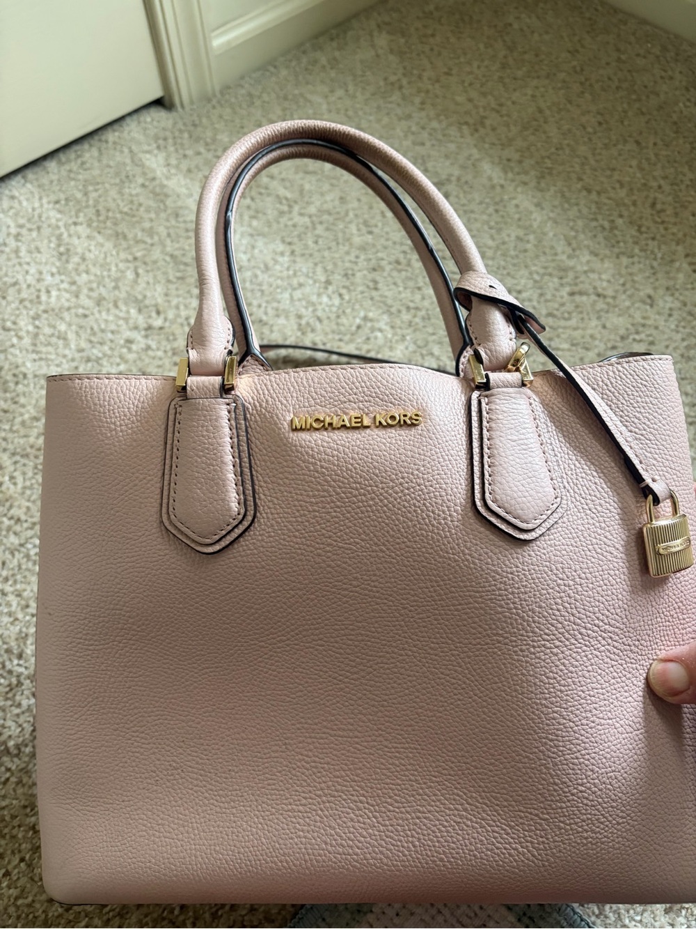 Michael Kors Blush Pink Pebbled Leather Satchel